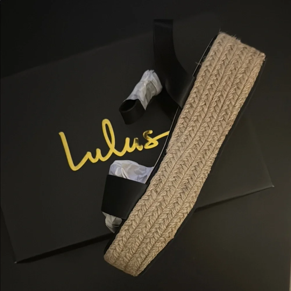 Lulus Corsa Black Espadrille Flatform Sandals Size 7.5 BRAND NEW IN BOX‼️